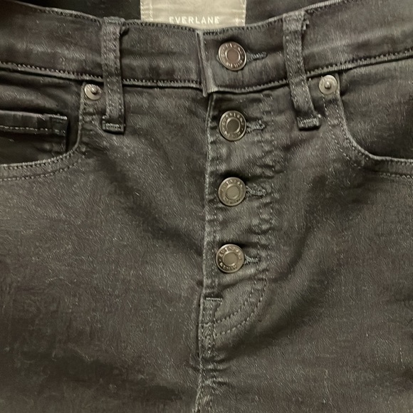 Everlane black high rise skinny Jean size 26 ankle button fly - Picture 4 of 4